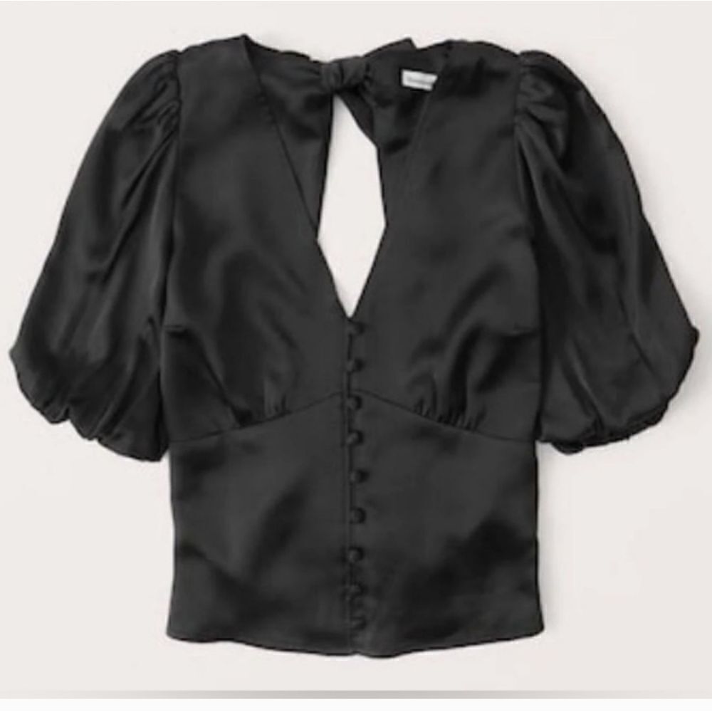 Abercrombie Open Back Top with Two Bow Ties Silky… - image 2